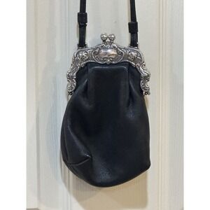 Brighton One World Black Leather Crossbody